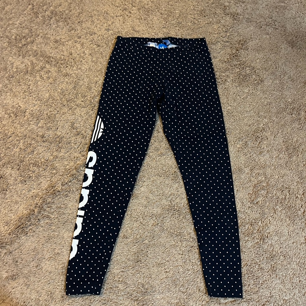 Adidas  Navy Polka Dot Leggings